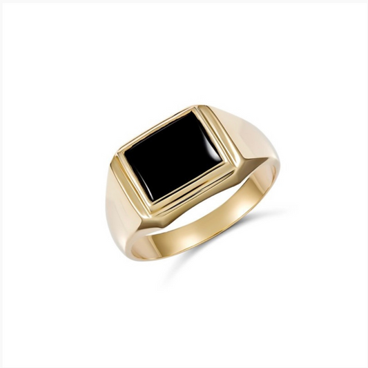 Scott Rectangle Black Onyx Ring