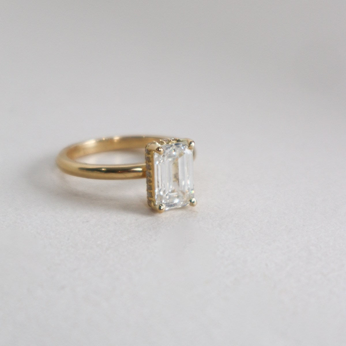 Emerald Diamond Hidden Halo