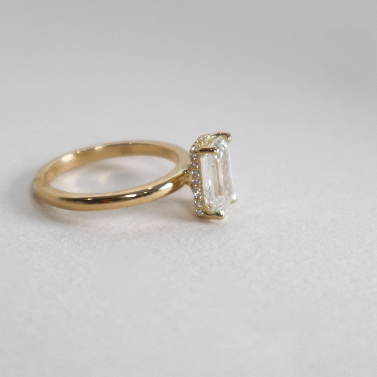 Emerald Diamond Hidden Halo