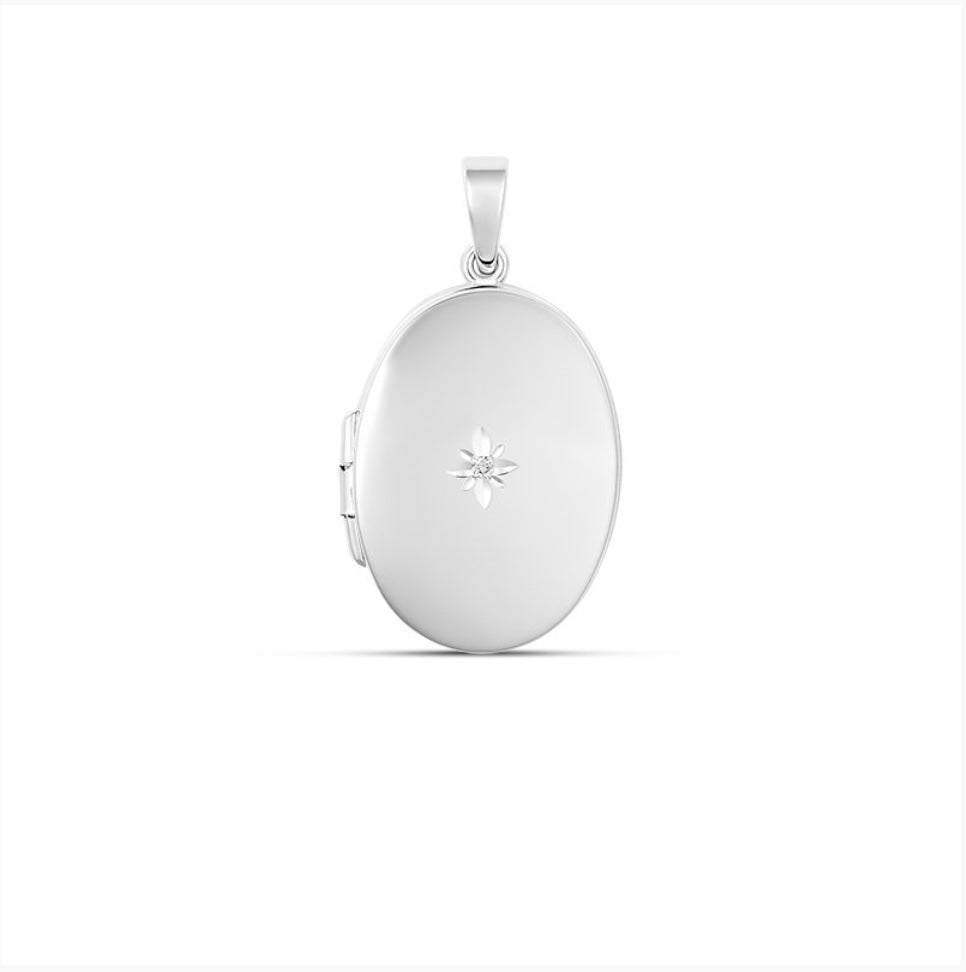 Eden Oval Diamond Photo Locket