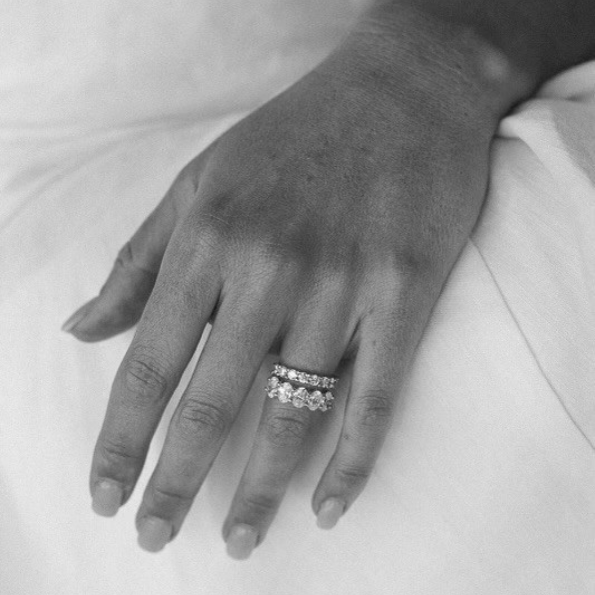 The Kristie Oval Diamond Half Band