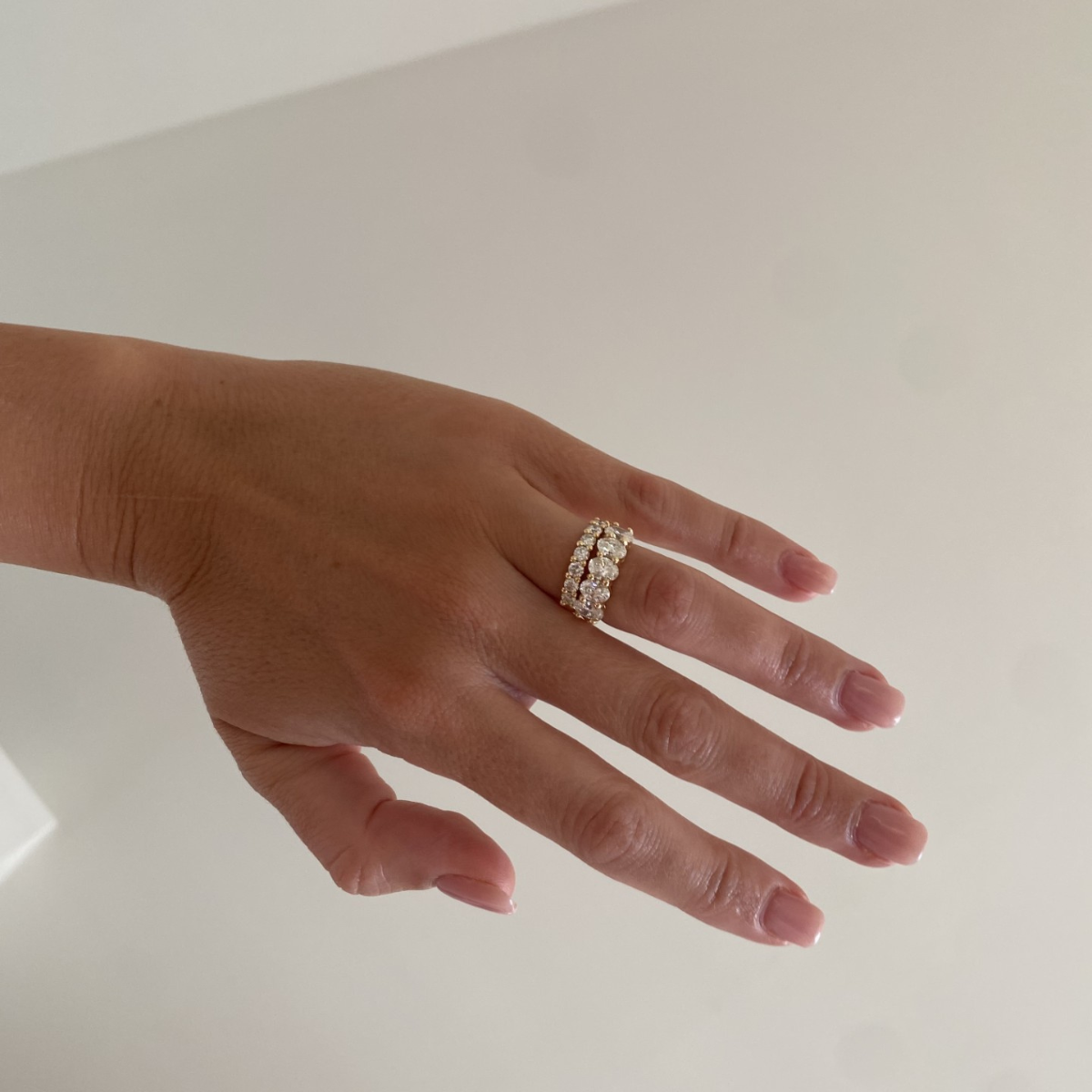 The Kristie Oval Diamond Half Band