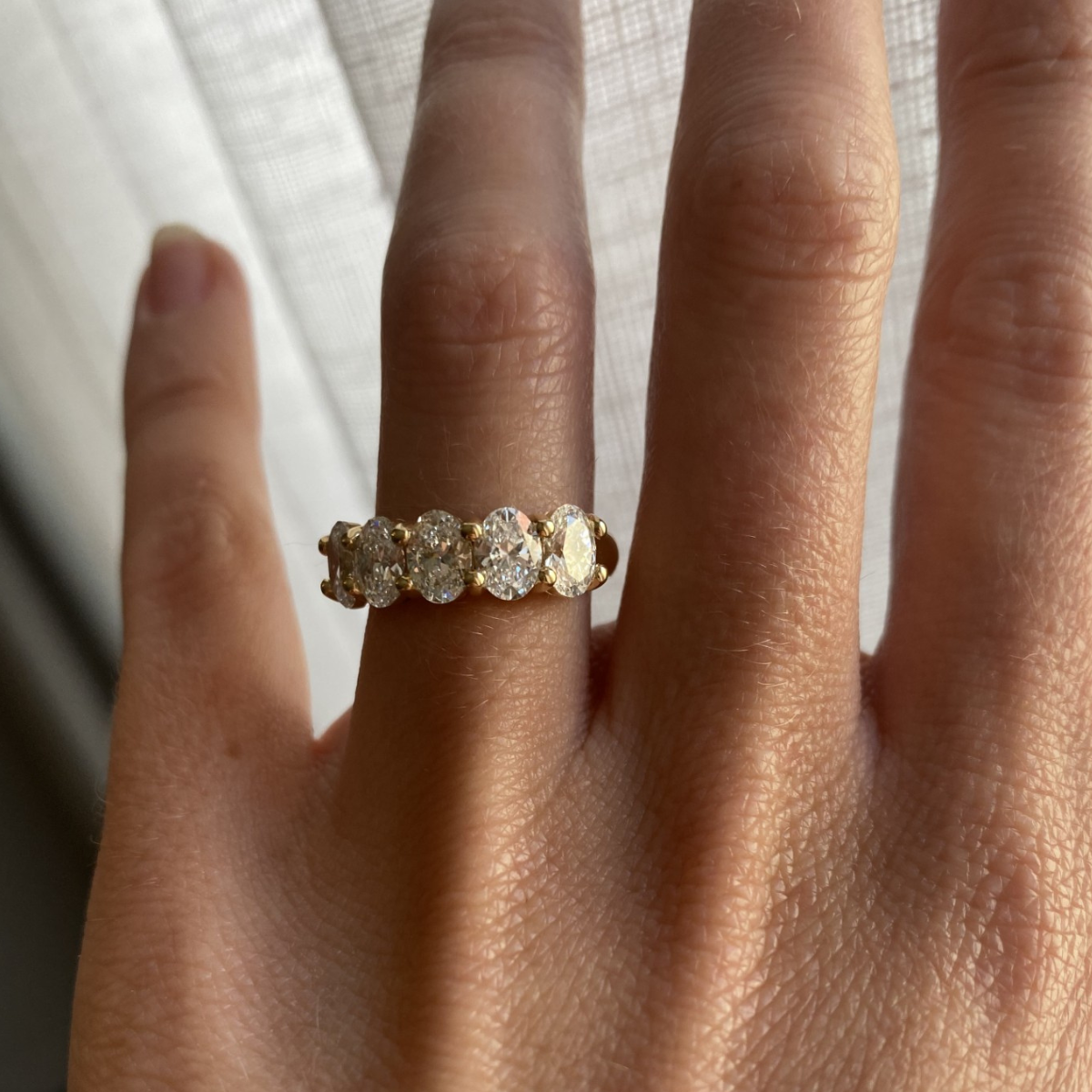 The Kristie Oval Diamond Half Band