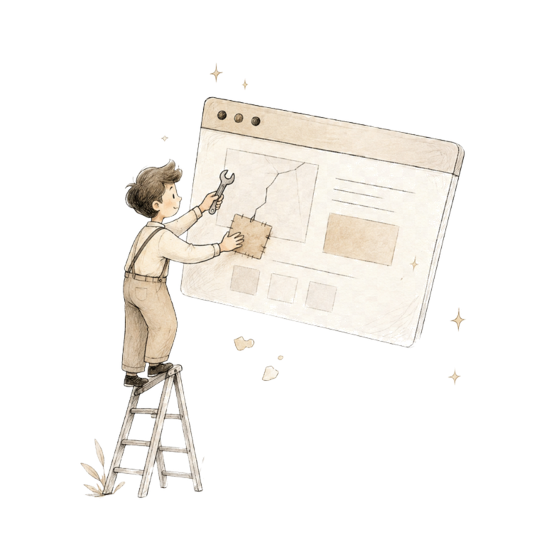 Sketch of a website discovery board being planned
